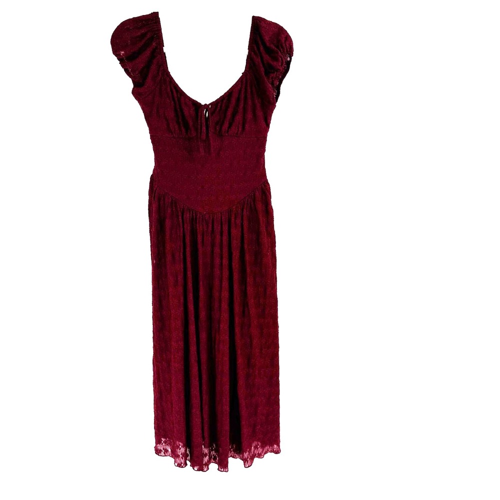 Thirty Thirty LA Renaissance Floral Lace Midi Dress Women's S Milk Maid Sexy NEW